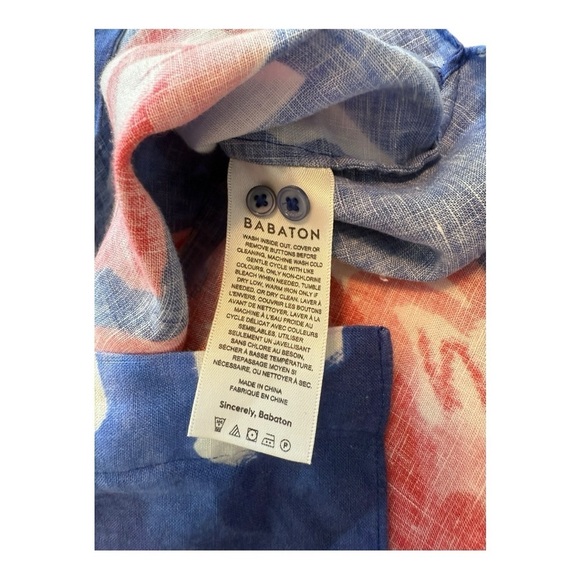 Aritiza | Babaton Tahoma Linen Floral Watercolour Pattern Blouse - Size Small - Picture 8 of 15